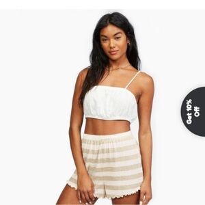 NWT! Billabong Breeze By Short Tan and White Striped - Multiple Sizes